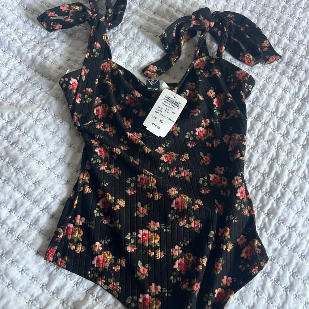 Windsor Black Floral Bodysuit